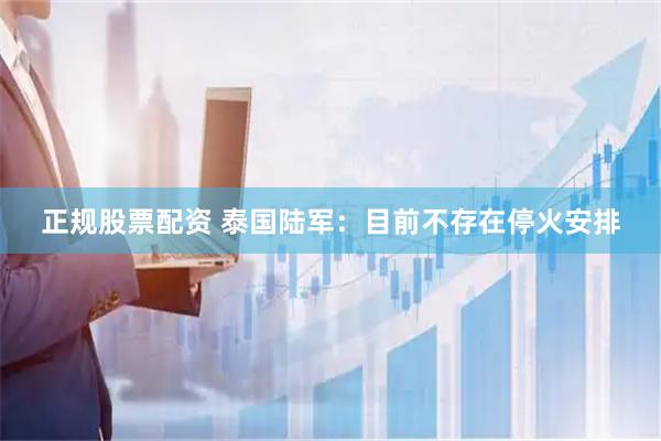 正规股票配资 泰国陆军：目前不存在停火安排